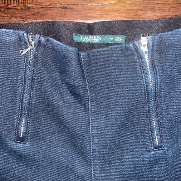 Ralph Lauren Skinny Ankle Zipper Jeans Womens 14 Dark Blue Stretch Comfort Denim - Picture 3 of 4